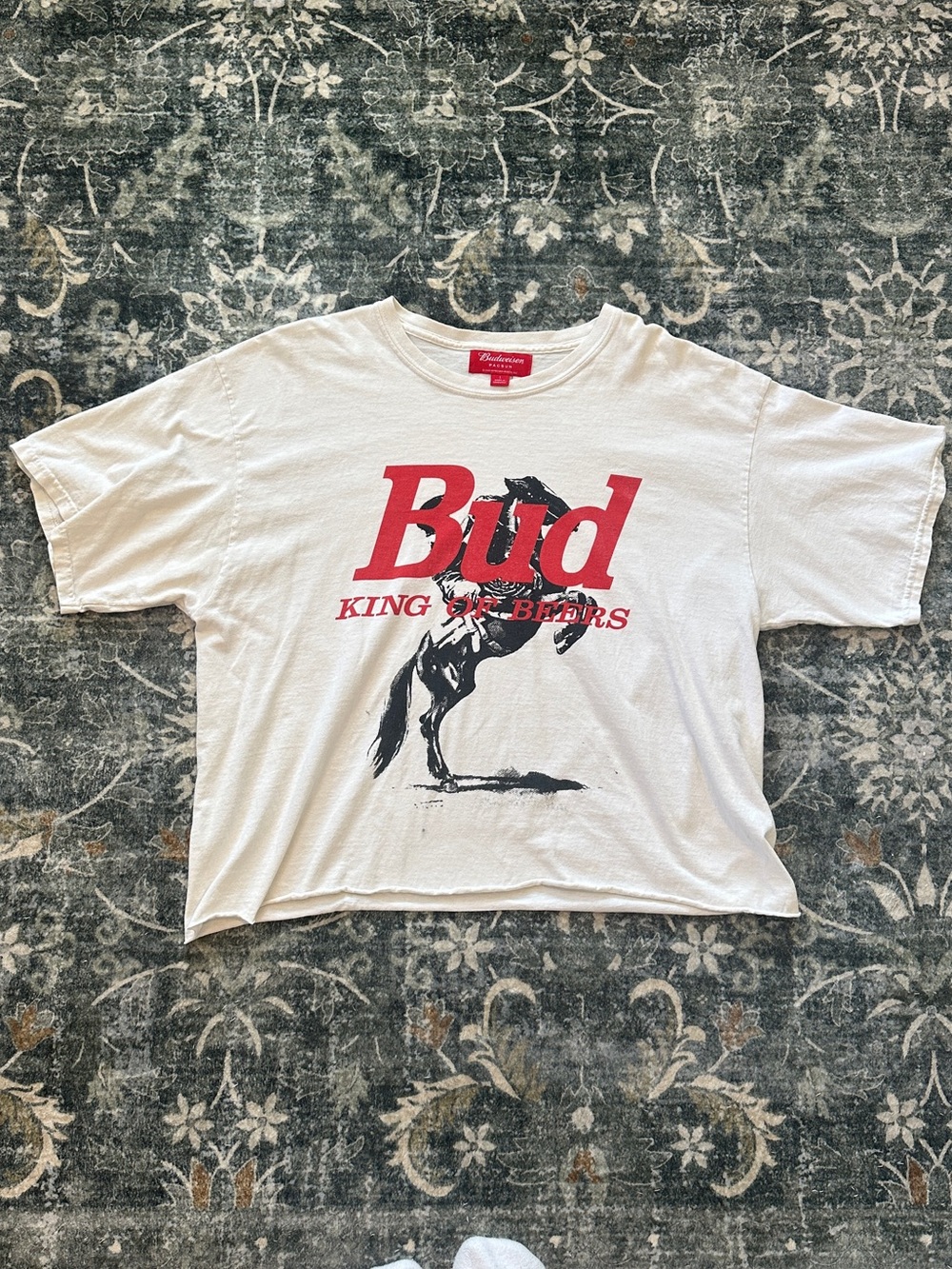 Vintage Budweiser Cropped Tee Shirt XL